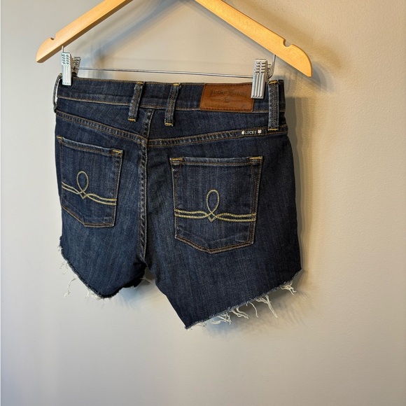 Lucky Brand Dark Blue Denim Cut-Off Jean Shorts size 27/4 - Picture 5 of 11